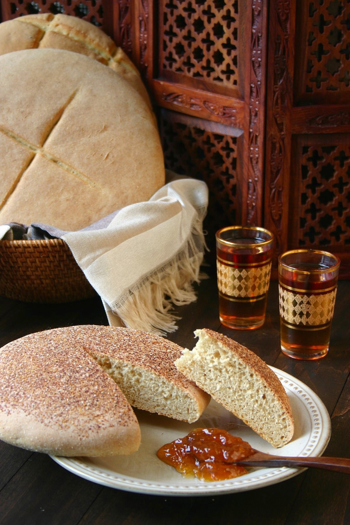 A simple recipe for traditional Moroccan Bread - Khobz Kesra. Hearty and versatile, this bread can be made with white or whole wheat flour.