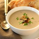 A recipe for Vegan Cream of Mushroom Soup that is velvety and full of flavor--perfect for a chilly day.