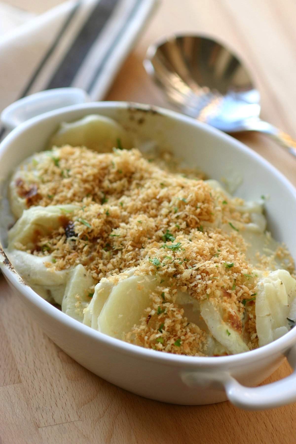 A rich and creamy recipe for Vegan Scalloped Potatoes. This non-dairy, cashew-based version is a real crowd pleaser.