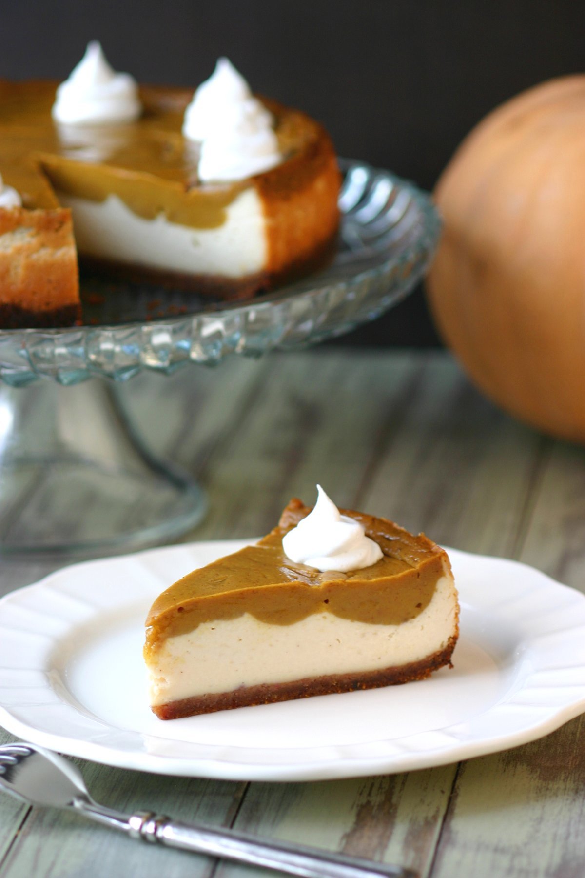This recipe for Vegan Pumpkin Pie Cheesecake combines two of your favorite desserts to create one smooth, spiced, and rich sight to behold.