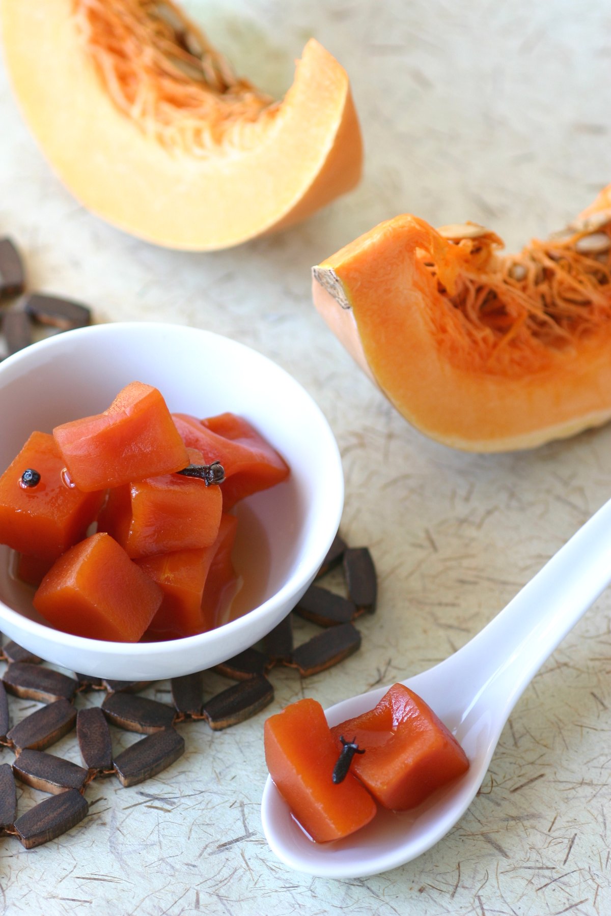 Pieces of pumpkin are transformed into sweet, glistening amber-colored jewels in this recipe for Pumpkin Preserves.