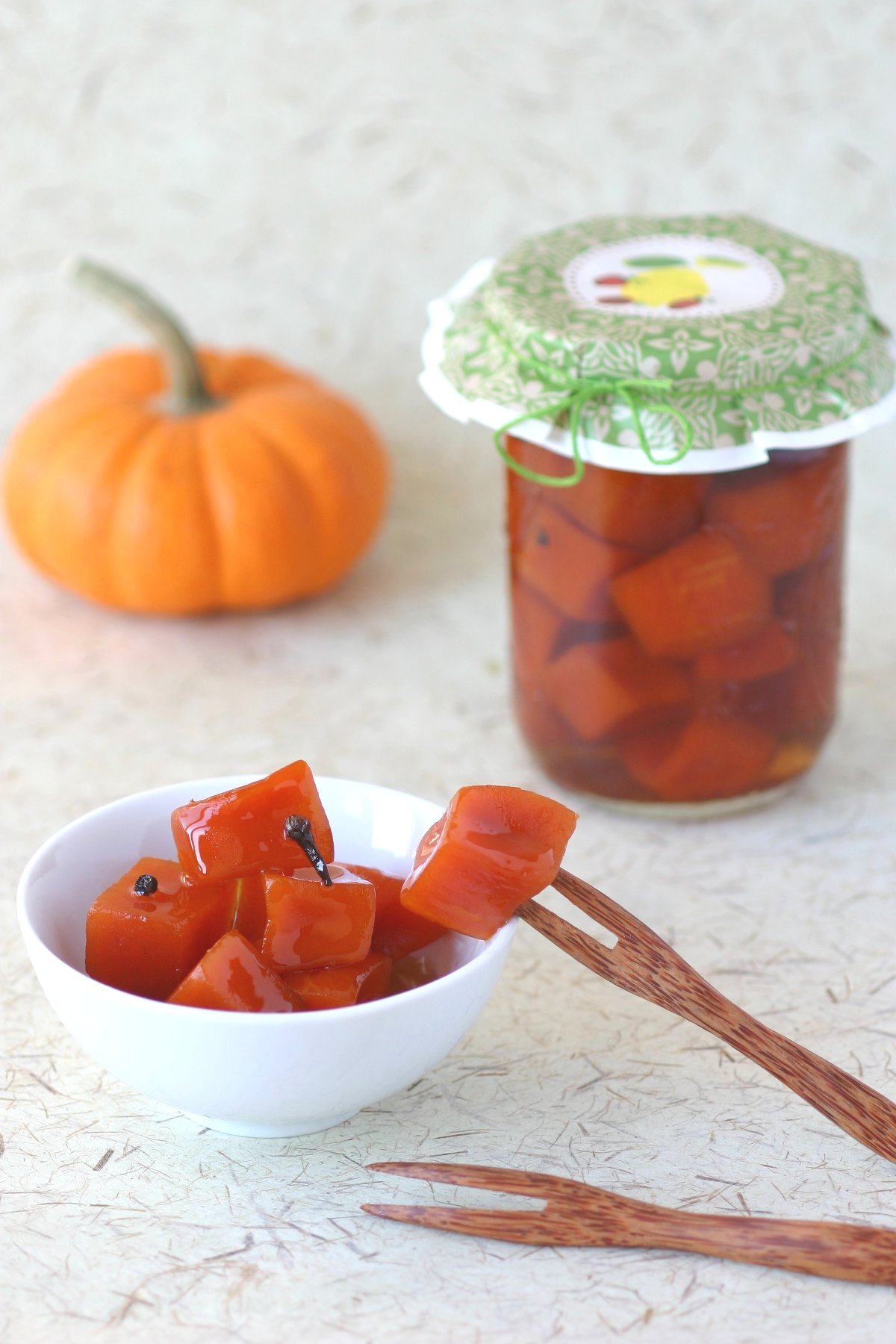 Pieces of pumpkin are transformed into sweet, glistening amber-colored jewels in this recipe for Pumpkin Preserves.