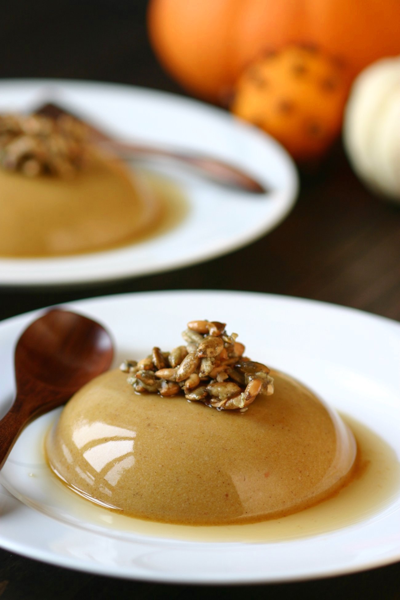 Silky and delicate, this recipe for Vegan Pumpkin Panna Cotta with Pumpkin Seed Brittle is a true showstopper.