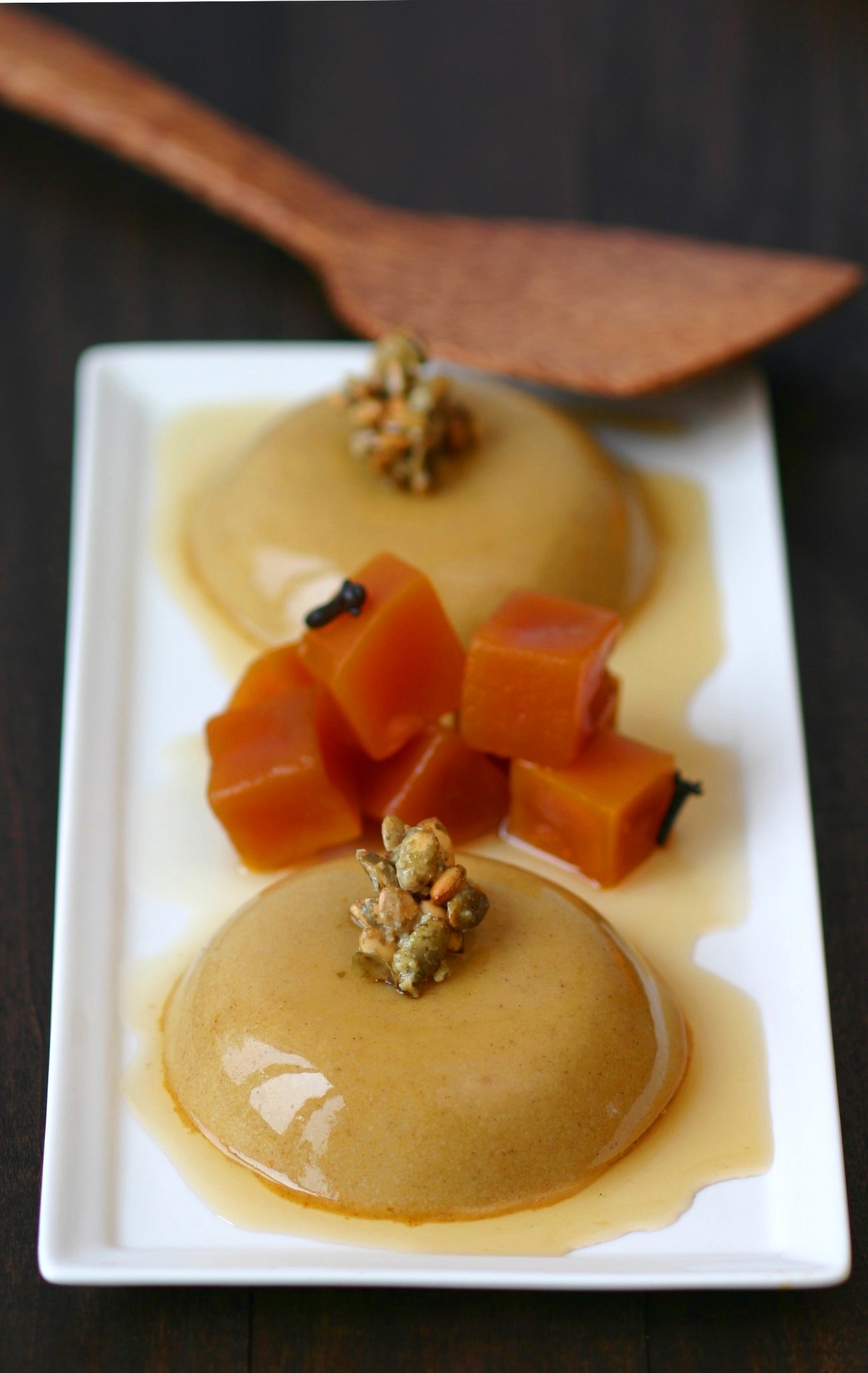 Silky and delicate, this recipe for Vegan Pumpkin Panna Cotta with Pumpkin Seed Brittle is a true showstopper.