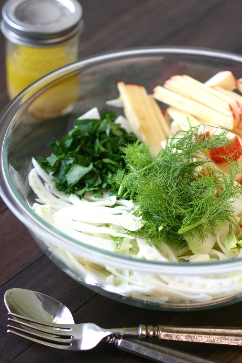 This light, crunchy, and refreshing recipe for Fennel Apple Salad with Endive combines fragrant fresh fennel with sweet-tart apples.