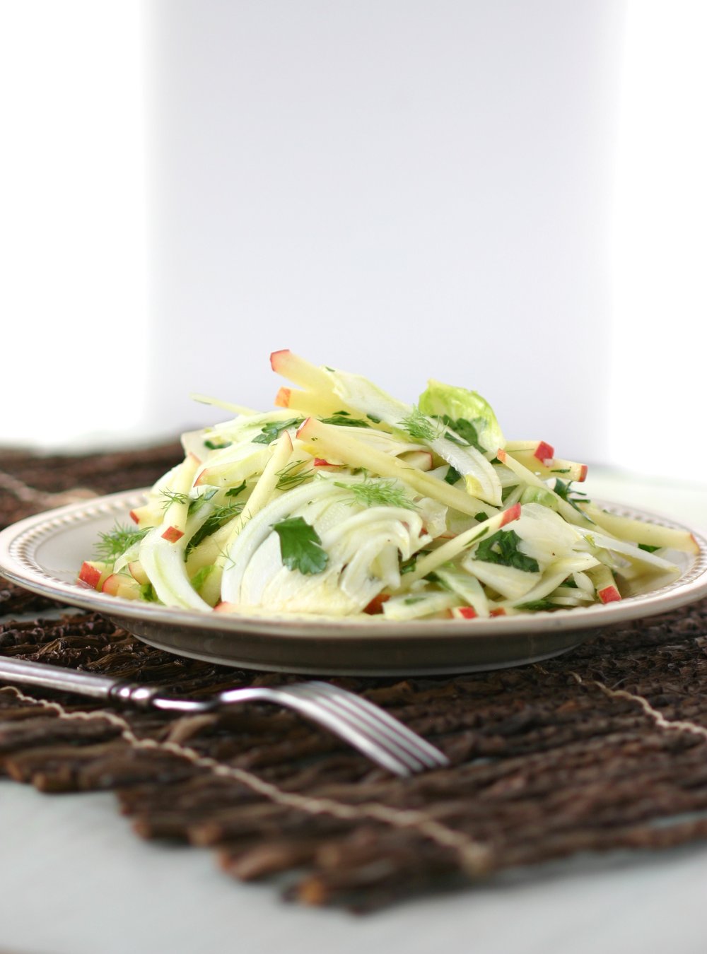 This light, crunchy, and refreshing recipe for Fennel Apple Salad with Endive combines fragrant fresh fennel with sweet-tart apples.