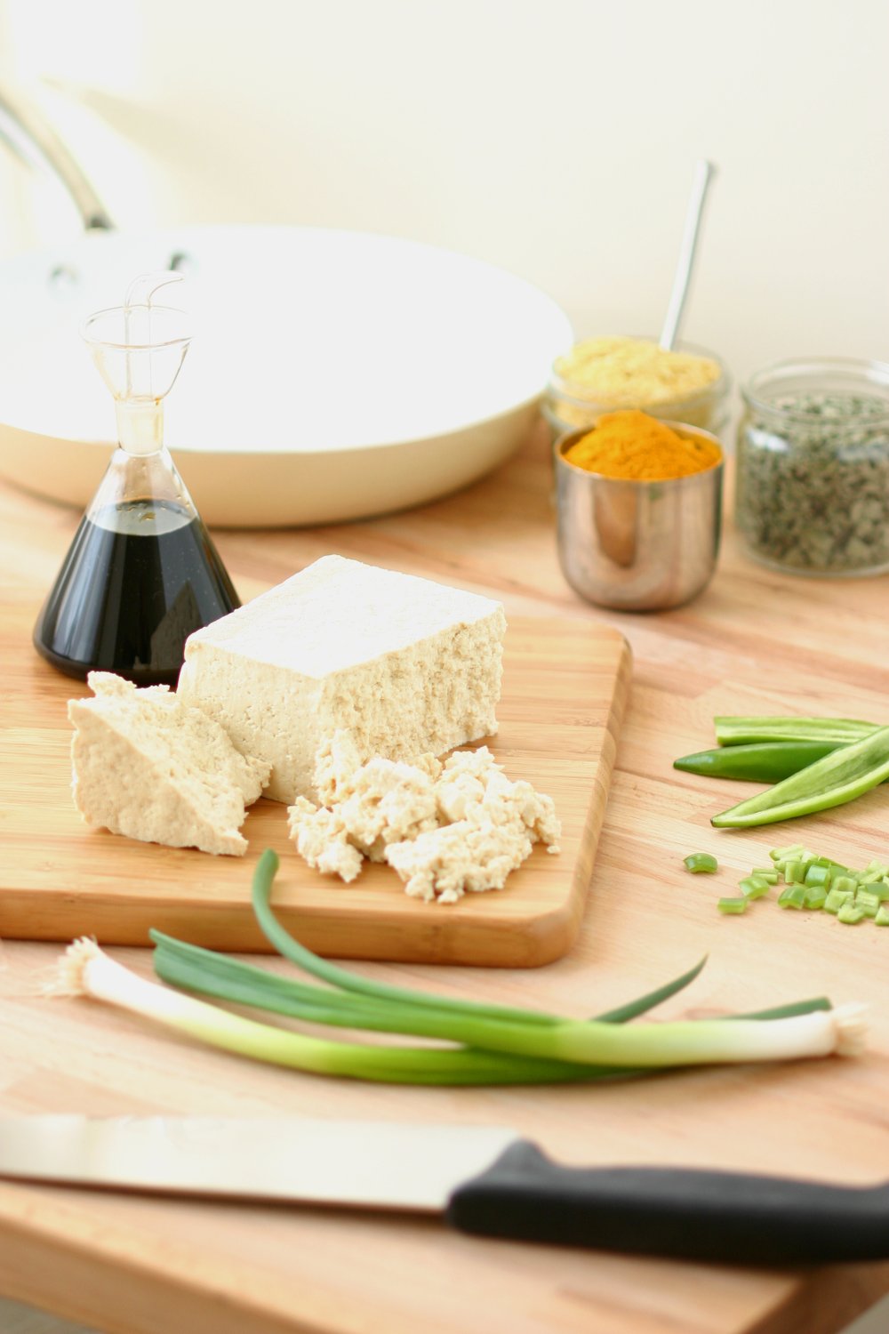 This flavorful Basic Tofu Scramble is simply delicious and can be endlessly adapted to your liking with different veggies, herbs, and spices.