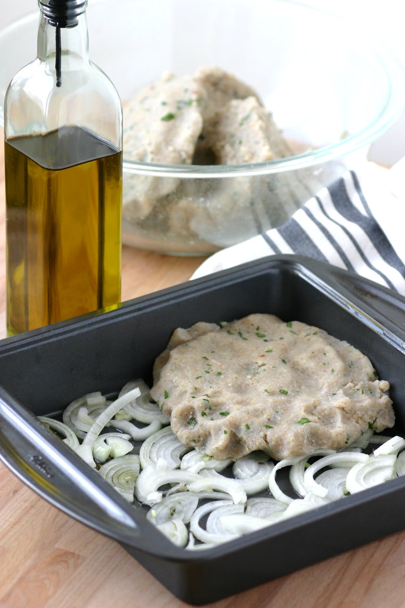 Spices and caramelized onions flavor this easy recipe for Baked Potato Kibbeh, a savory Middle Eastern entrée you'll want to make again and again.