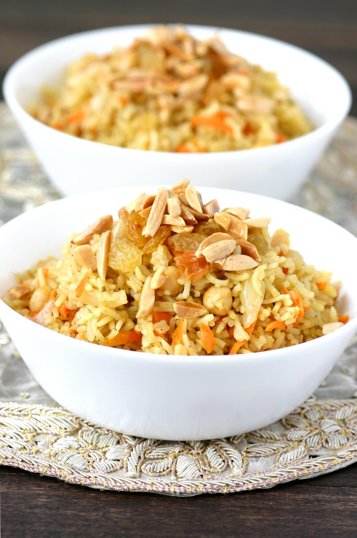 Bukhari Rice is an aromatic and flavorful Middle Eastern rice dish that features numerous spices to evoke its namesake--the Silk Road city of Bukhara.