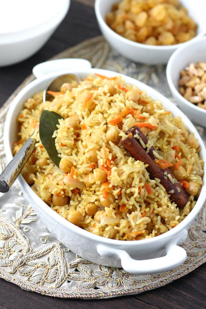 Bukhari Rice is an aromatic and flavorful Middle Eastern rice dish that features numerous spices to evoke its namesake--the Silk Road city of Bukhara.