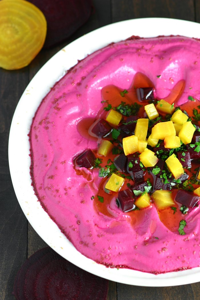 Beet Hummus, with its stunning natural color and earthy sweet flavor, is an easy to make twist on the traditional version.