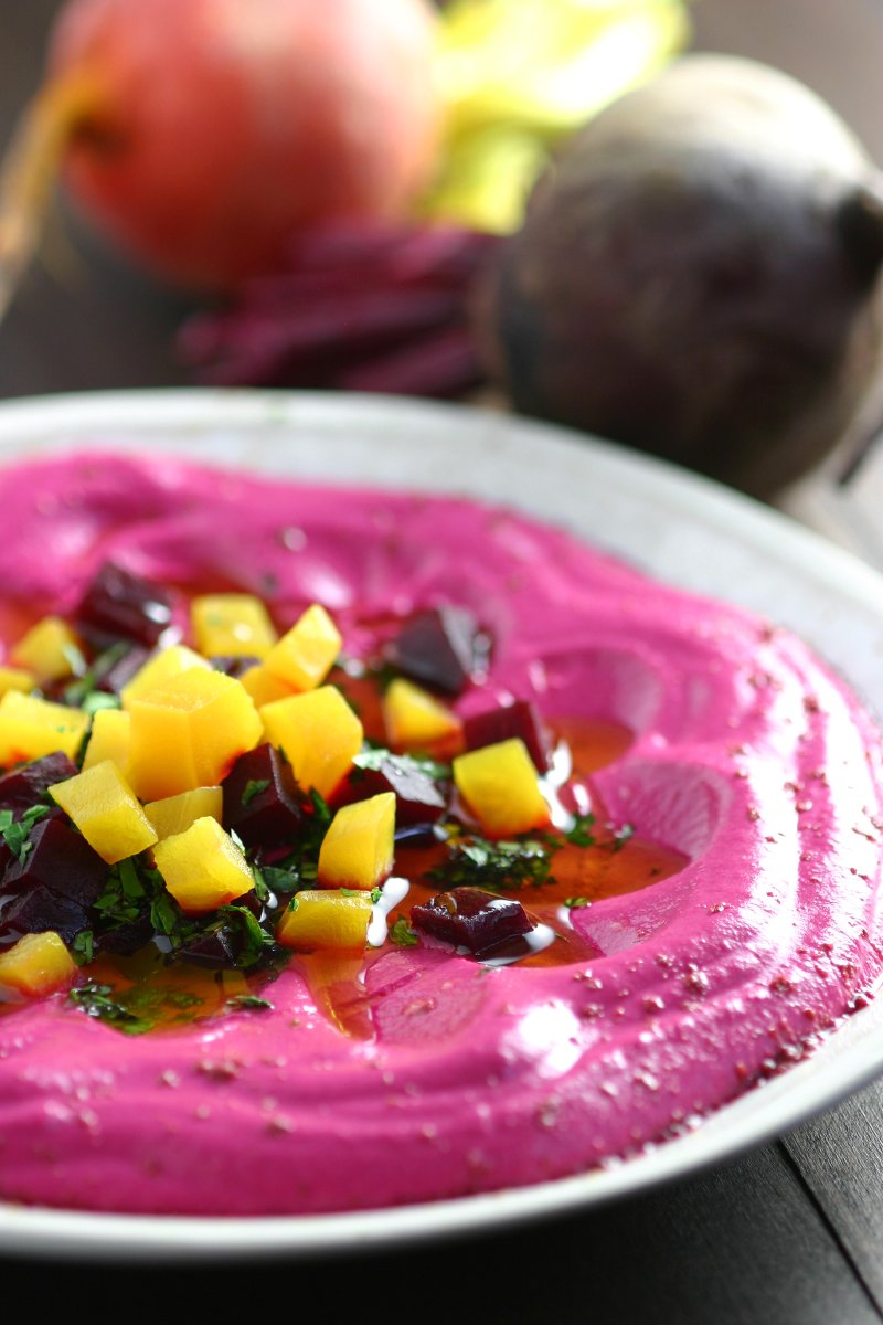 Beet Hummus, with its stunning natural color and earthy sweet flavor, is an easy to make twist on the traditional version.