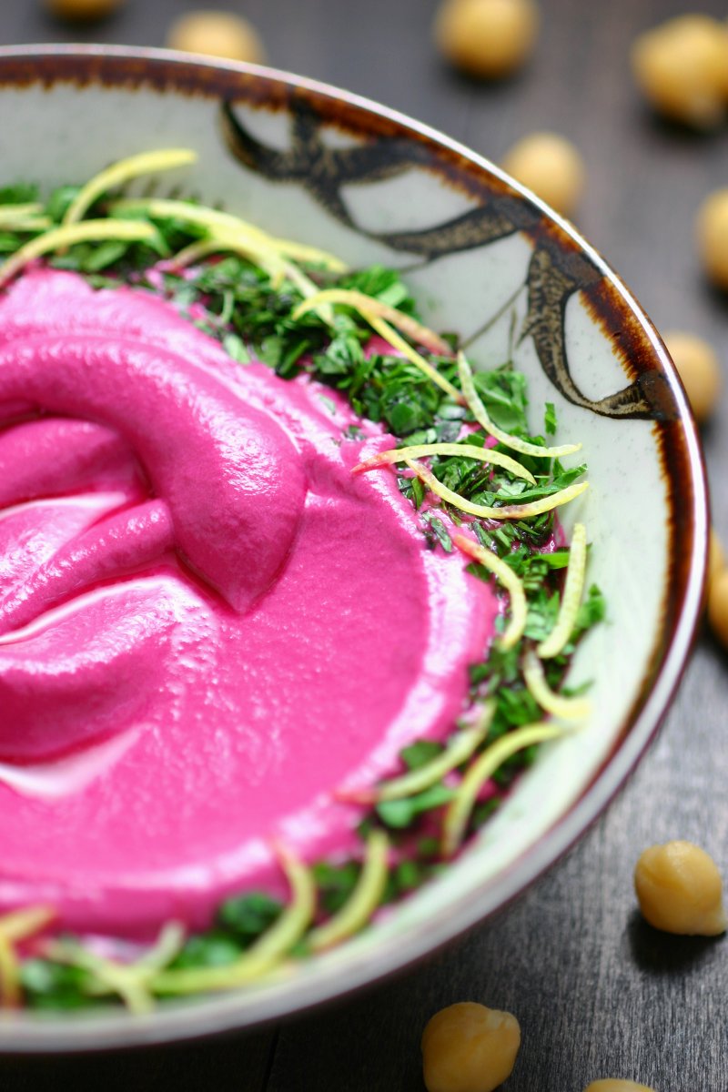Beet Hummus, with its stunning natural color and earthy sweet flavor, is an easy to make twist on the traditional version.