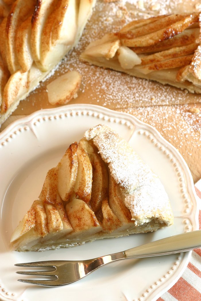 Apple and Pear Galette is a rustic yet elegant French dessert featuring a lightly spiced filling of tart apples and sweet pears embraced by a flaky crust. Vegan, too!
