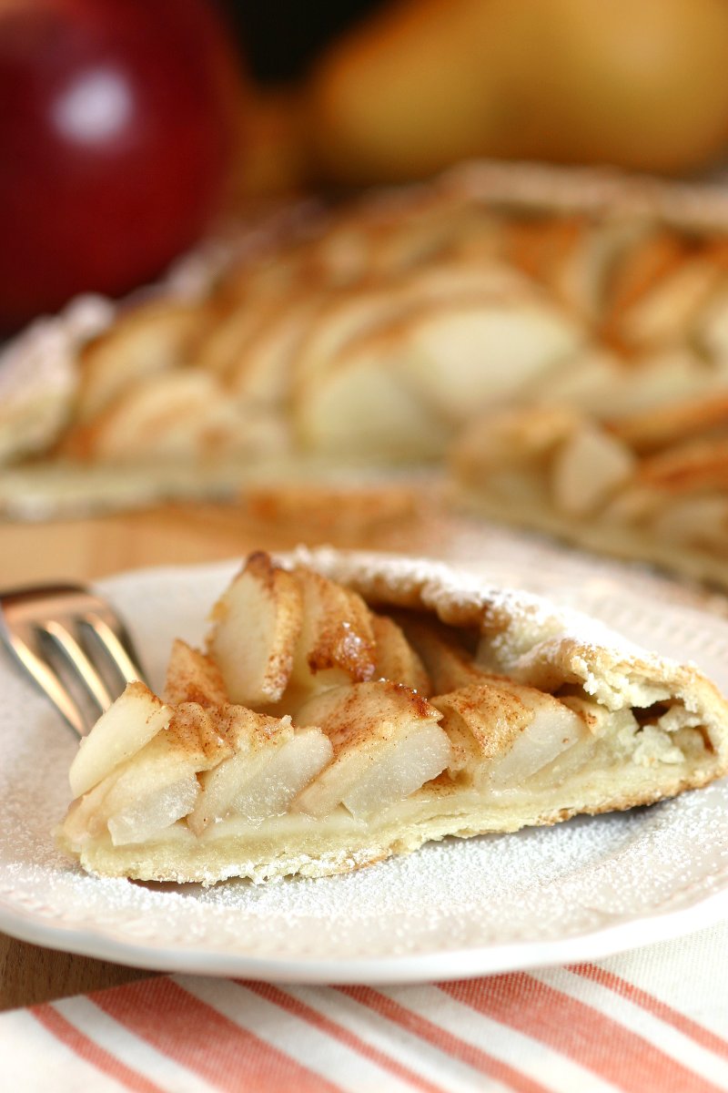 Apple and Pear Galette is a rustic yet elegant French dessert featuring a lightly spiced filling of tart apples and sweet pears embraced by a flaky crust. Vegan, too!