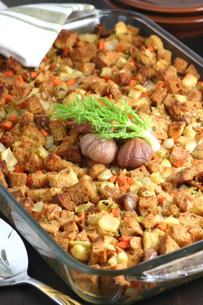 A must for any Thanksgiving table, stuffing is always a crowd-pleasing side dish. My Fennel, Apple, and Chestnut Stuffing does not disappoint!