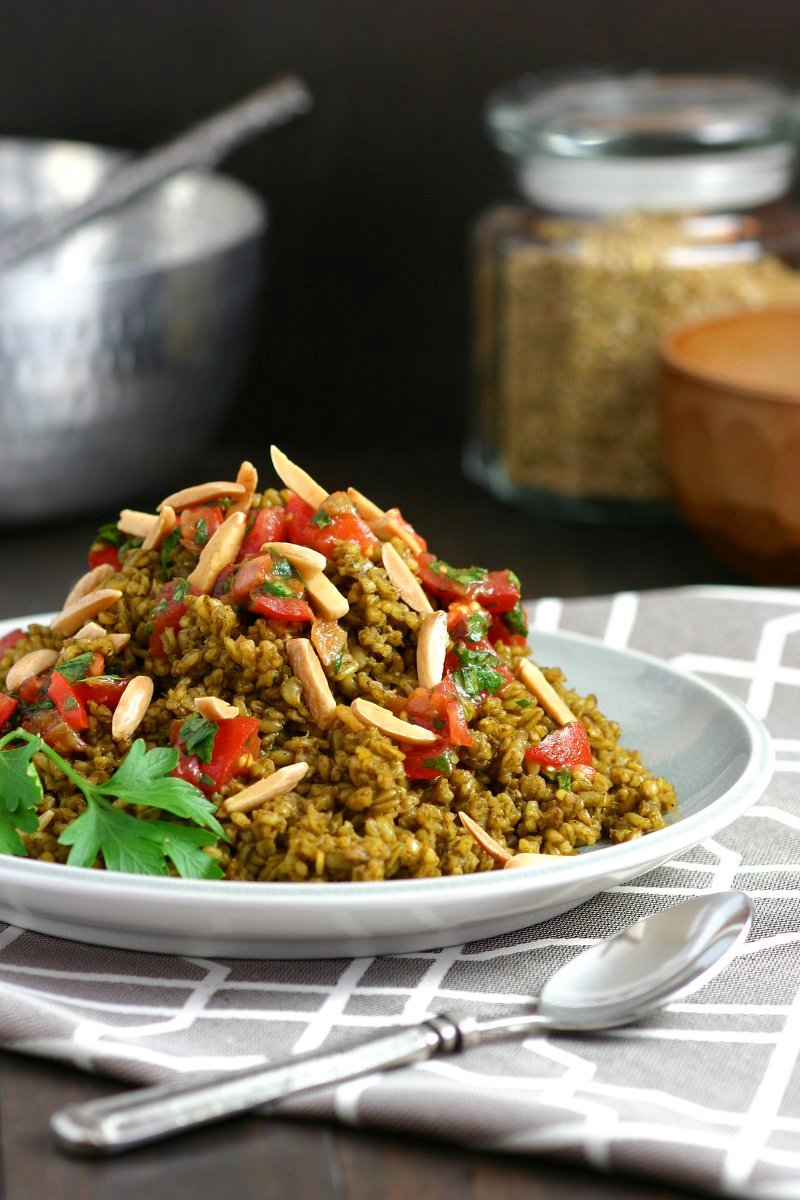 The deep, roasted flavor of freekeh plus a blend of fragrant herbs and spices equals my recipe for Herbed and Spiced Freekeh!