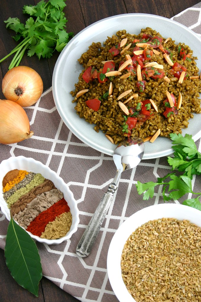 The deep, roasted flavor of freekeh plus a blend of fragrant herbs and spices equals my recipe for Herbed and Spiced Freekeh!
