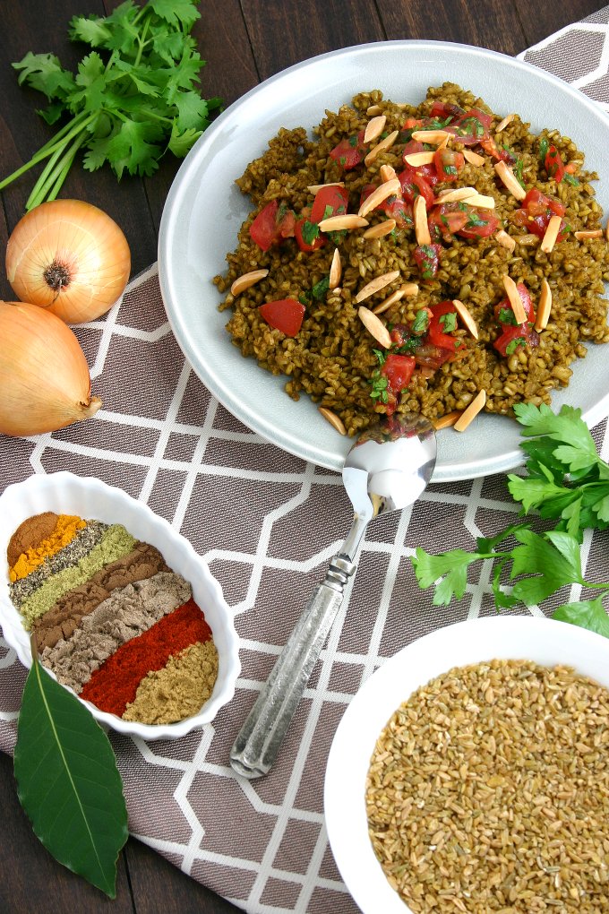 The deep, roasted flavor of freekeh plus a blend of fragrant herbs and spices equals my recipe for Herbed and Spiced Freekeh!