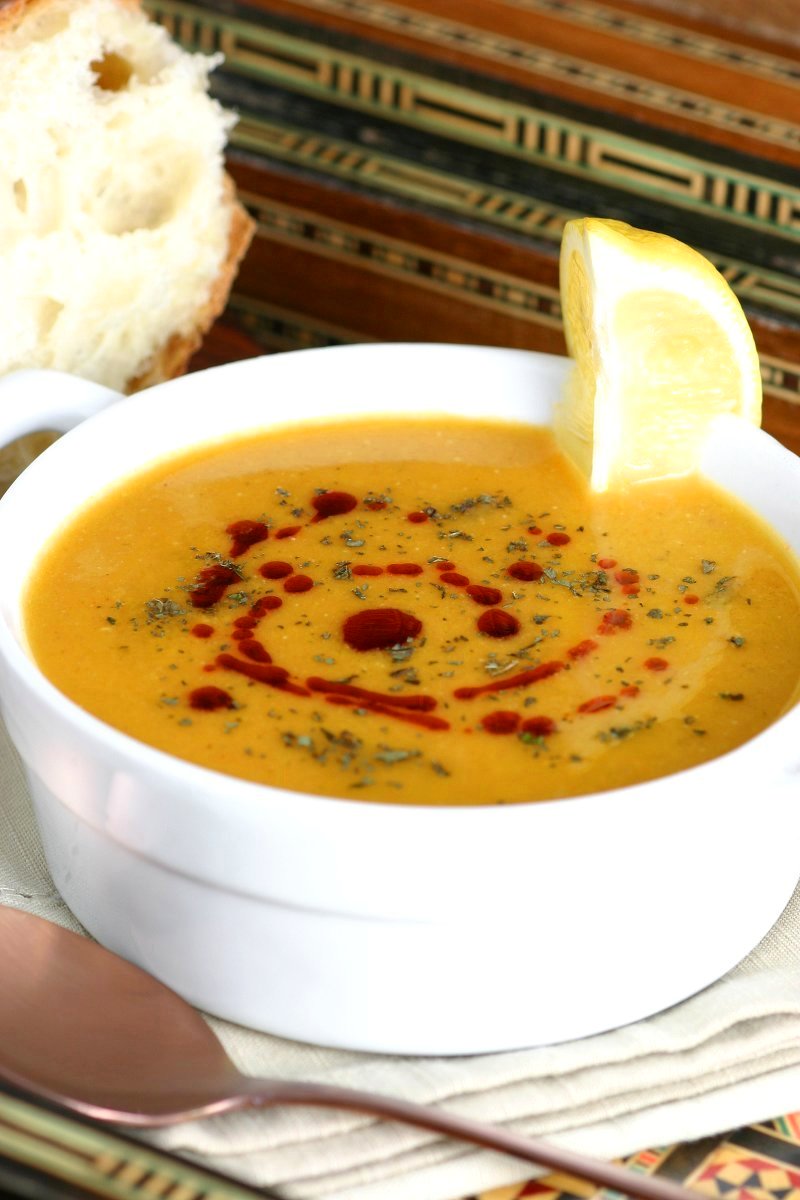 Smooth, spicy, and nutritious, Turkish Red Lentil Soup is simple to make and is best served with a squeeze of lemon and drizzle of paprika-infused oil.