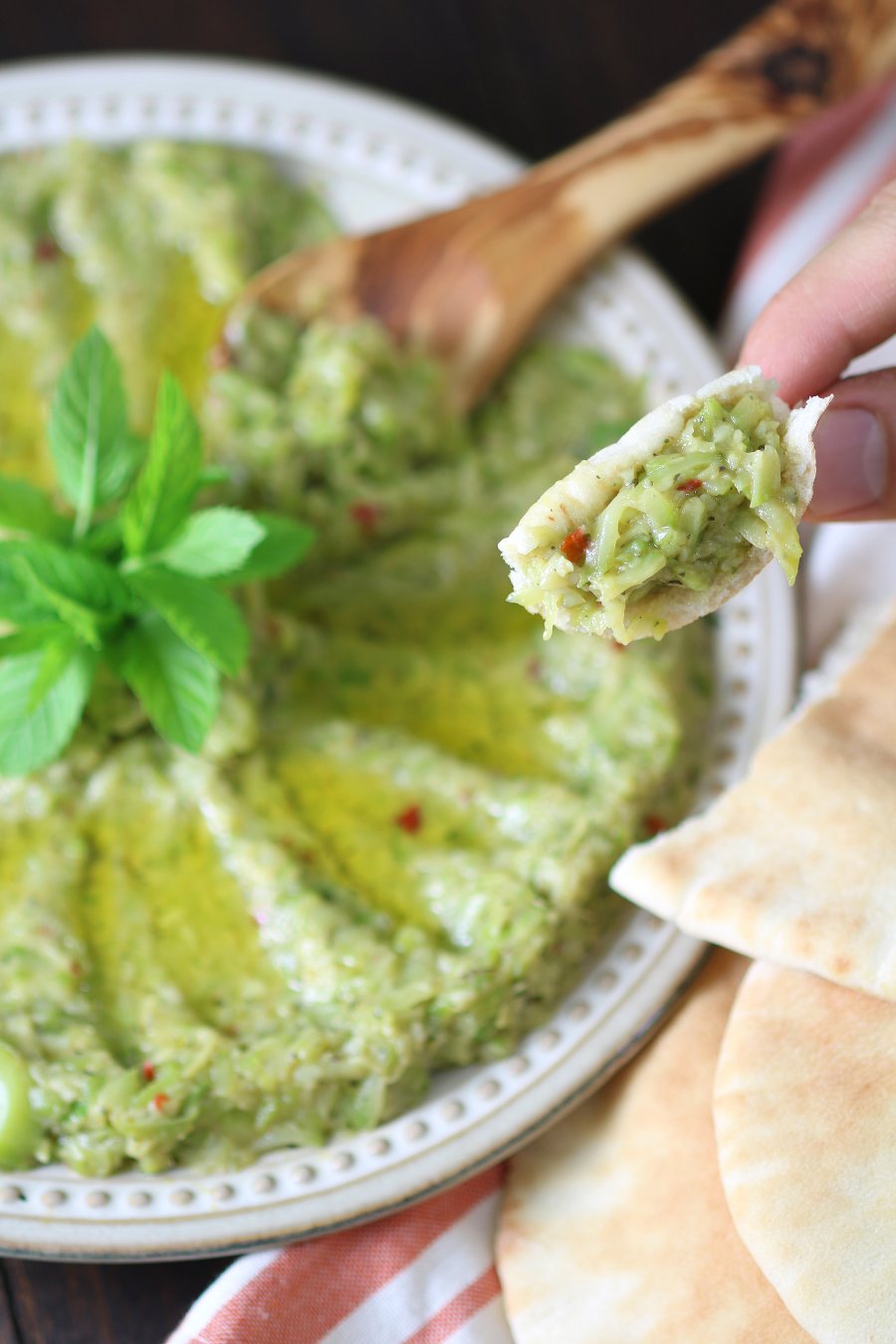 Quick and easy recipe for Zucchini and Mint Spread that needs only five ingredients. Great, delicious way to use up those summer zucchinis and squashes!