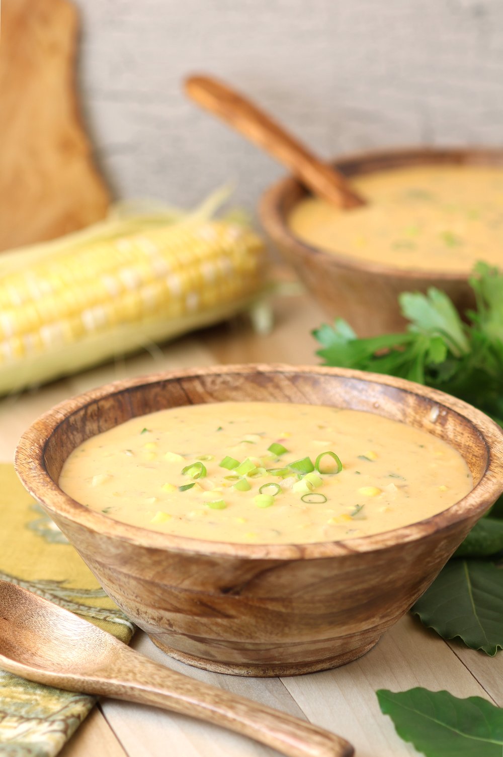 Thick and rich Creamy Vegan Corn Chowder is a delicious way to showcase the natural sweetness and creaminess of summer corn!