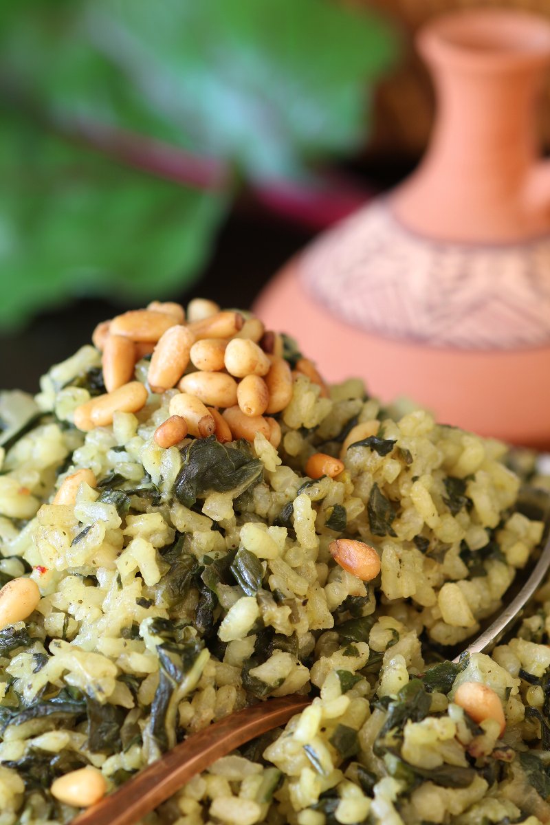 Filling, nutritious, and aromatic Swiss Chard Rice Pilaf is a great way to use these delicious leafy greens!