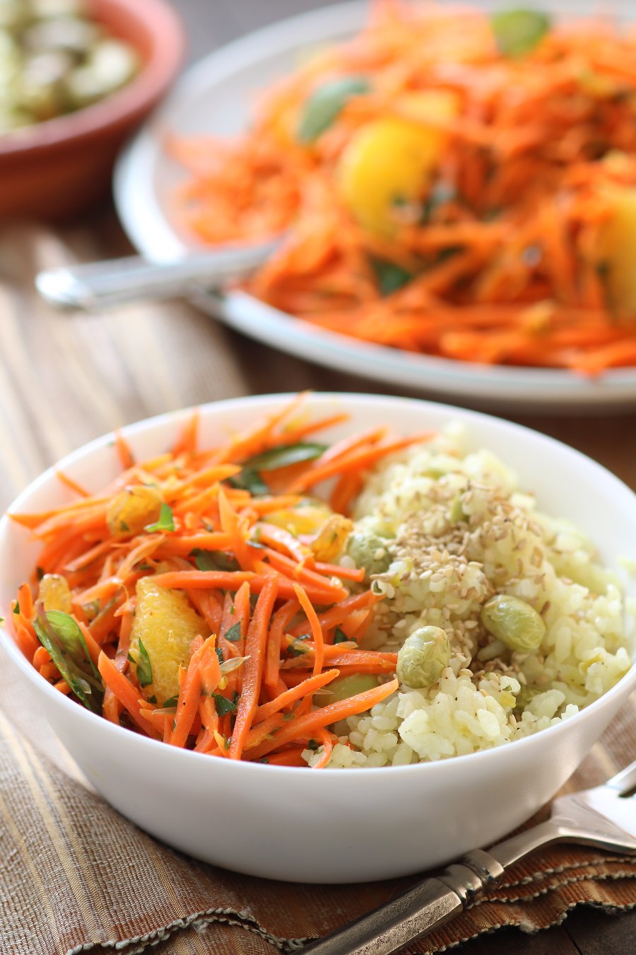 A North African Carrot Salad that's a quick and easy side that goes well with rice, grain, or couscous dishes.