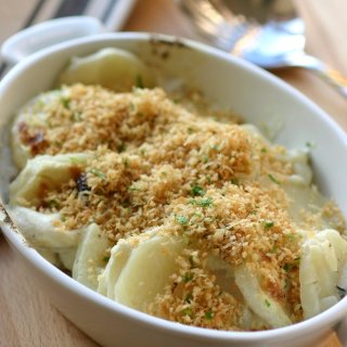 A rich and creamy recipe for Vegan Scalloped Potatoes. This non-dairy, cashew-based version is a real crowd pleaser.