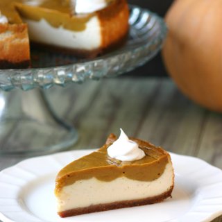 This recipe for Vegan Pumpkin Pie Cheesecake combines two of your favorite desserts to create one smooth, spiced, and rich sight to behold.