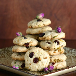 Pistachio, Cranberry, and Rosewater Cookies