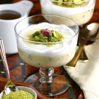A very popular dessert throughout the Middle East, Lebanese Semolina Pudding (Layali Lubnan) includes sweet-tart cranberries, thick coconut cream, ground pistachios, and a floral-scented syrup. This vegan recipe can be made in under 20 minutes, then it chills in the fridge until you are ready to dig in.
