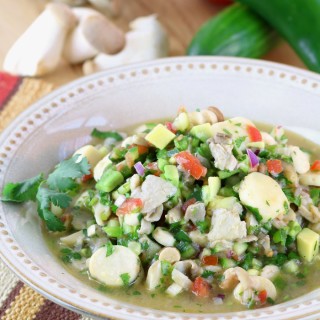 A fish-free version of a favorite dish throughout Latin America, this vegan Mushroom Ceviche uses two varieties of mushrooms for meaty texture and complex taste.