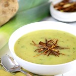 This velvety Vegan Potato and Leek Soup is a quick and easy soup that employs the natural creaminess of potatoes. Gluten-free and nut-free, too!