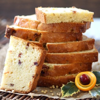 Vegan Orange Cranberry Coriander Pound Cake