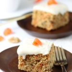 A versatile recipe featuring warm spices, coconut, and walnut to make this moist Vegan Carrot Cake with Cream Cheese Frosting irresistible.